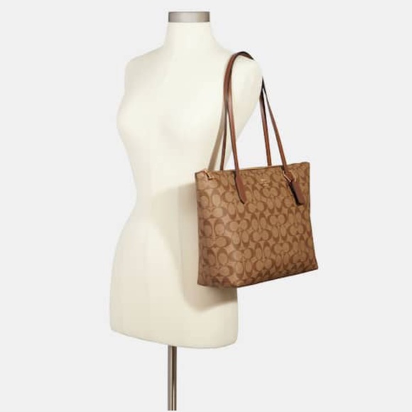 COACH Signature Zip Tote - Picture 9 of 10